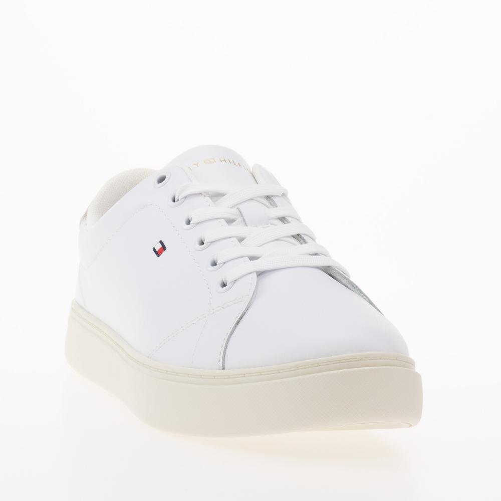 Boty Tommy Hilfiger Essential Leather Flag Cupsole FW0FW07427-0LH - bílé