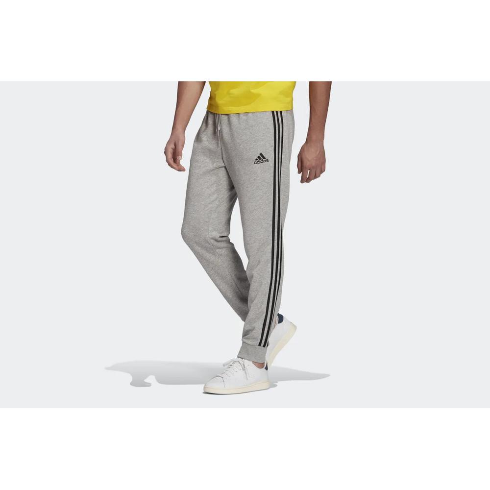Kalhoty adidas Essentials French Terry Tapered Cuff 3-Stripes Pants GK8889 - šedivé