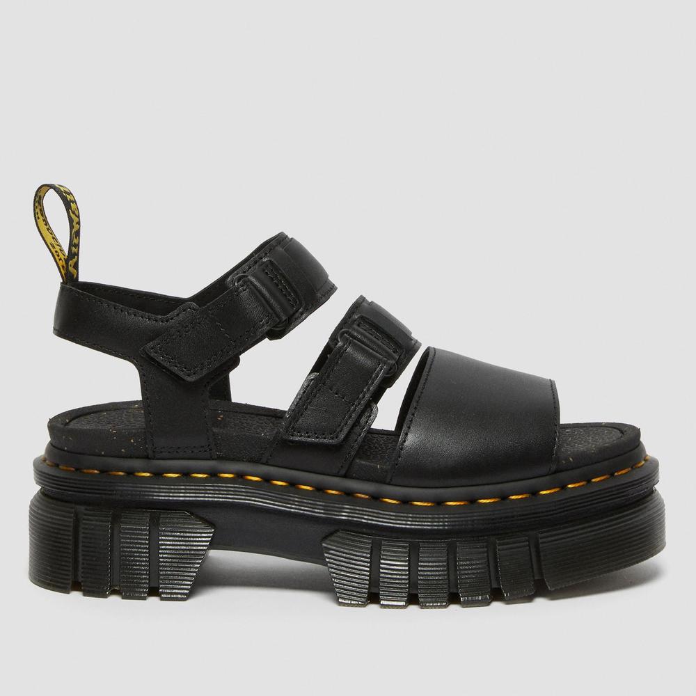 Sandále Dr Martens Ricki Nappa Lux Leather 3-Strap Platform 27405001 - černé