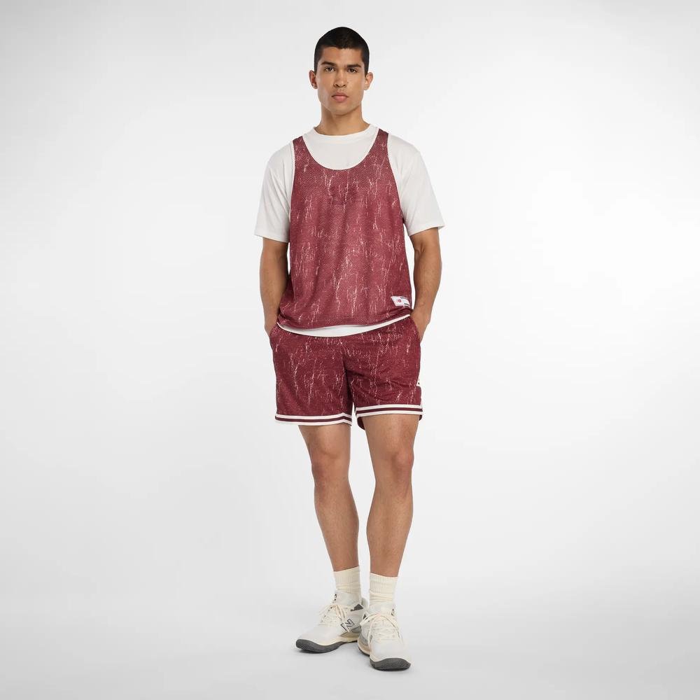 Pánské šortky New Balance MS53610MHB - bordové