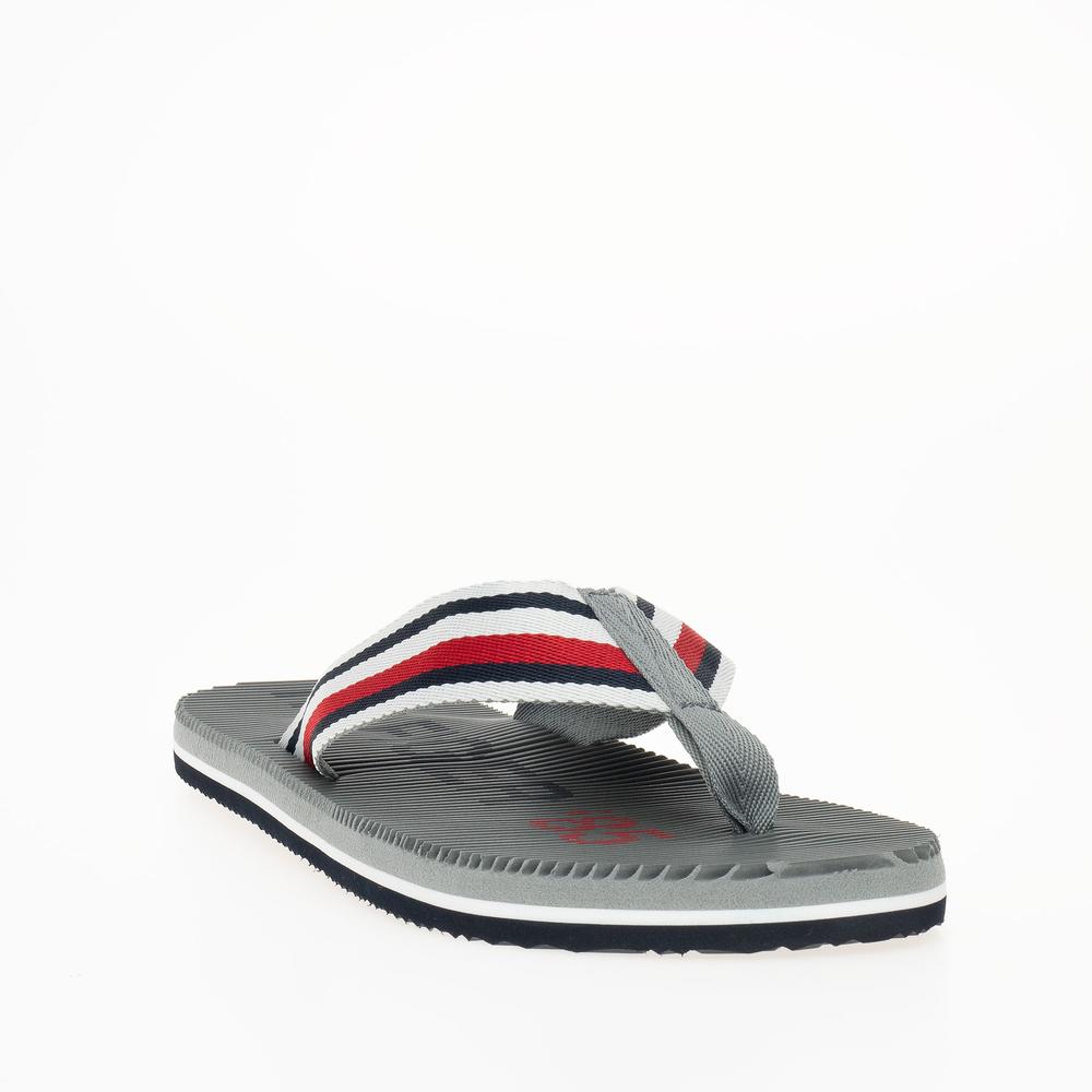 Žabky Tommy Hilfiger Massage Footbed Oly Beach Sandal FM0FM05025-PRT - šedivé