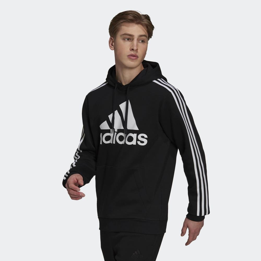 Mikina adidas Essentials Fleece 3-Stripes Logo Hoodie H14641 - černé
