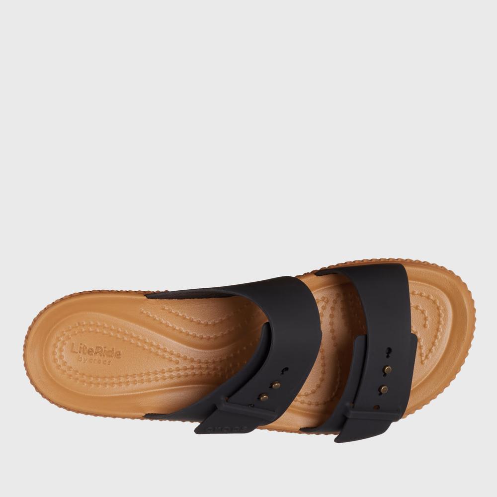 Žabky Crocs Brooklyn Woven Buckle Low Wedge 209978-001 - černé
