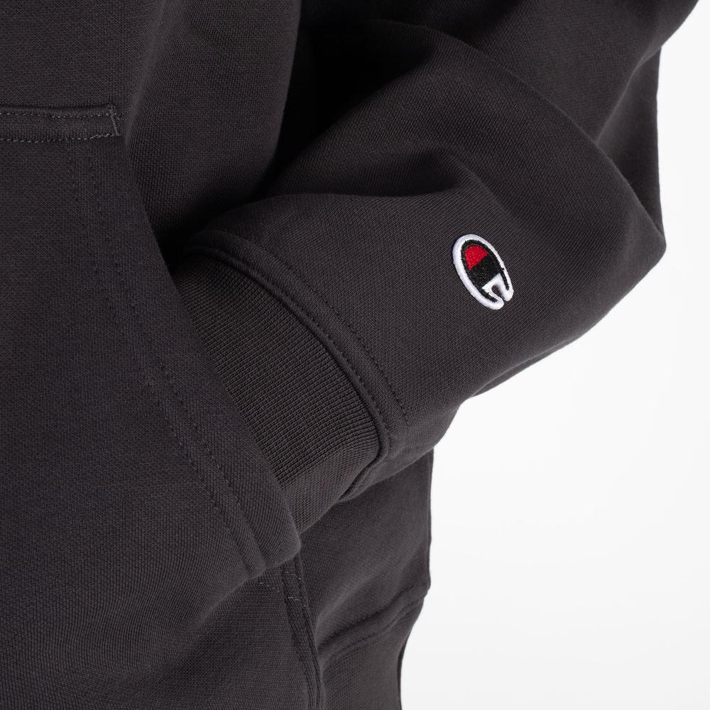Mikina Champion Tonal Logo Fleece Erkek Siyah Hoodie 220274-ES503 - šedivé