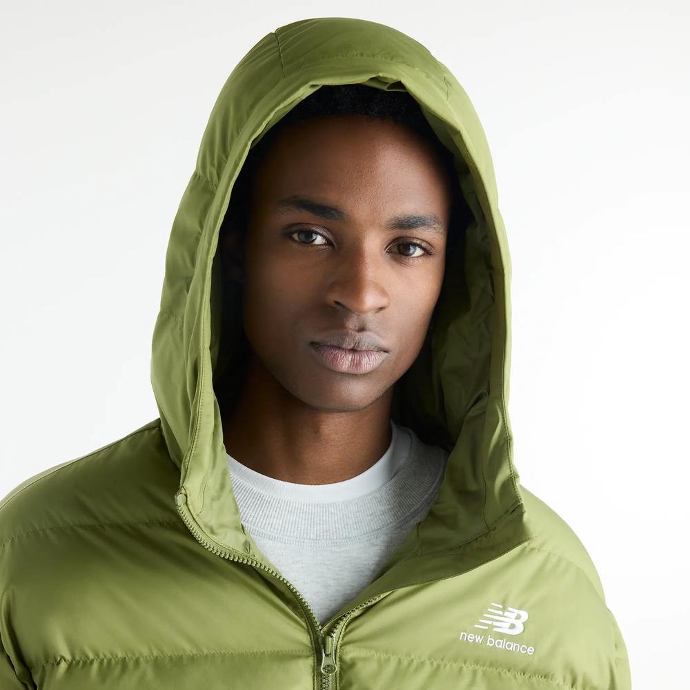 Pánská bunda New Balance Boston Puffer MJ62G17OGEE - zelené