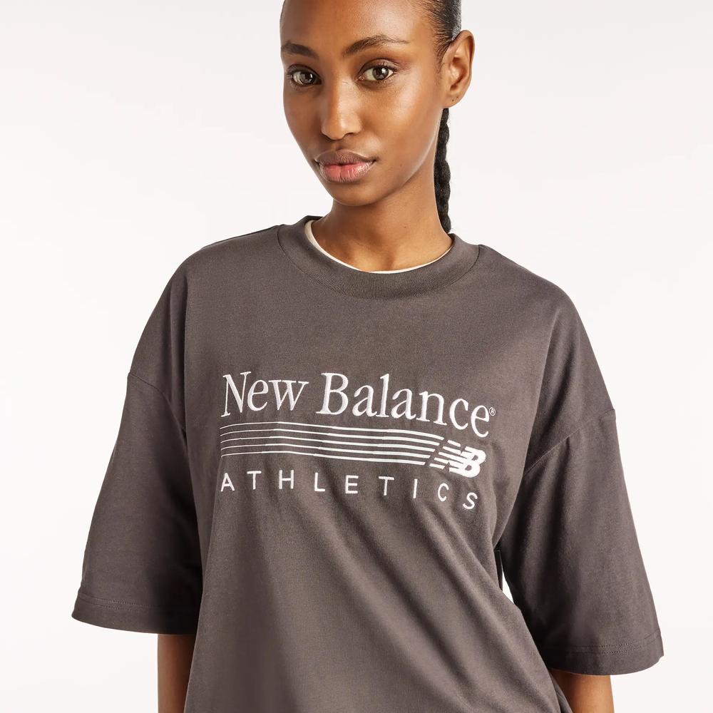 Dámské tričko New Balance Trackside WT6297MKBLK - hnědé