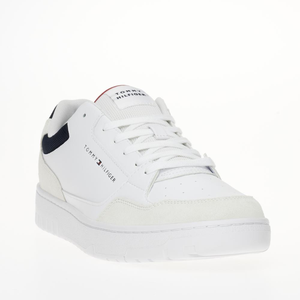 Boty Tommy Hilfiger Basket Core Lth Mix Ess FM0FM05058-YBS - bílé