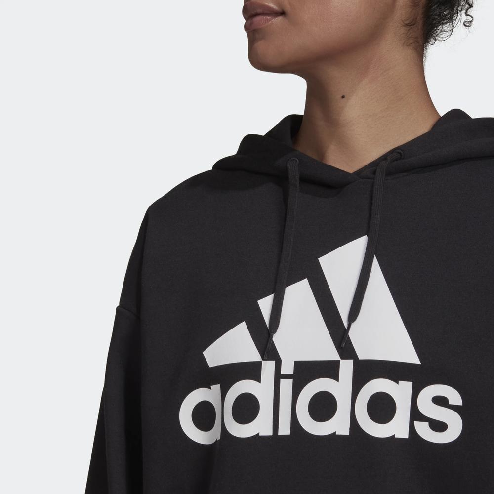 Mikina adidas Essentials Logo Boyfriend Fleece Hoodie HD1756 - černé