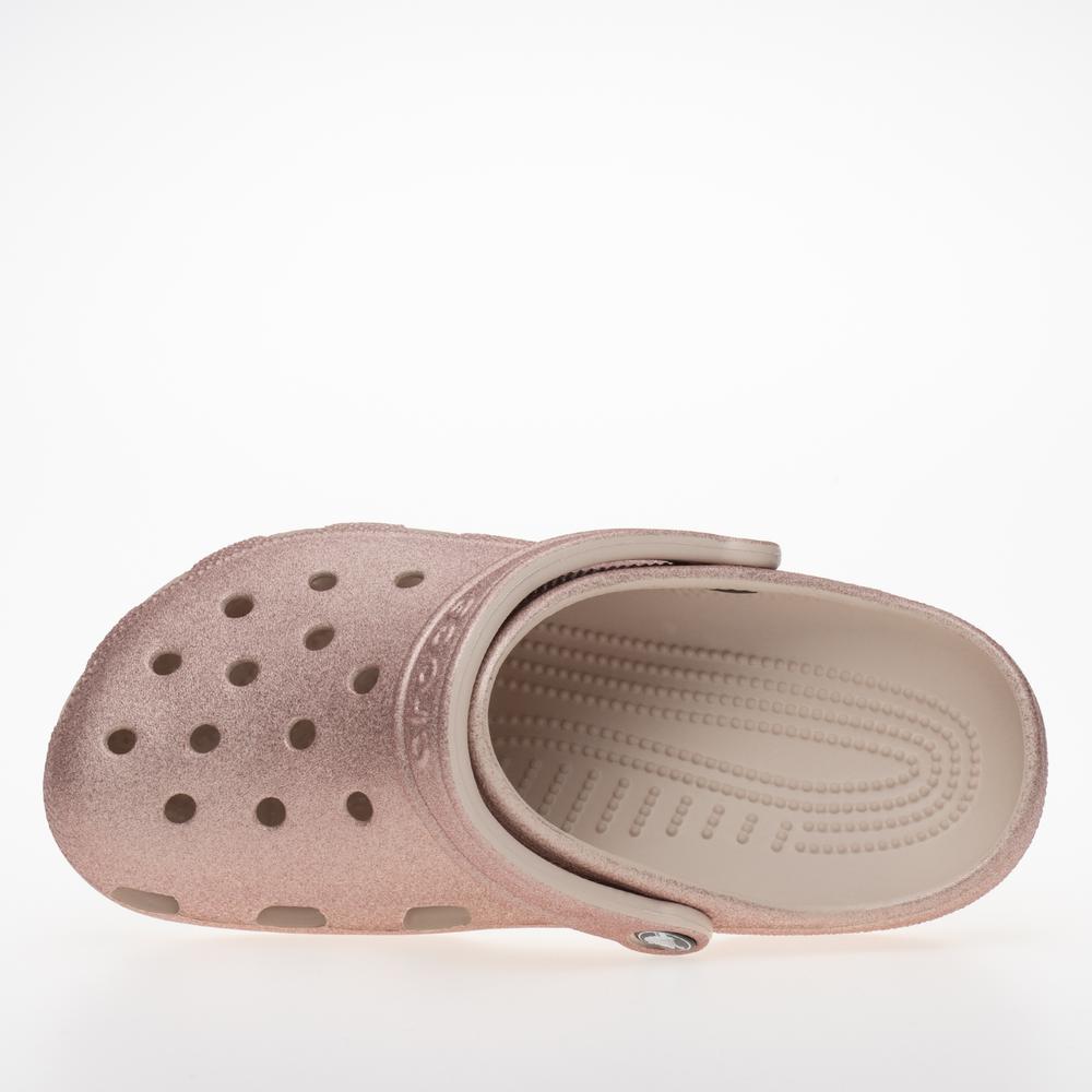 Žabky Crocs Classic Glitter Clog K 206993-6WV - růžové
