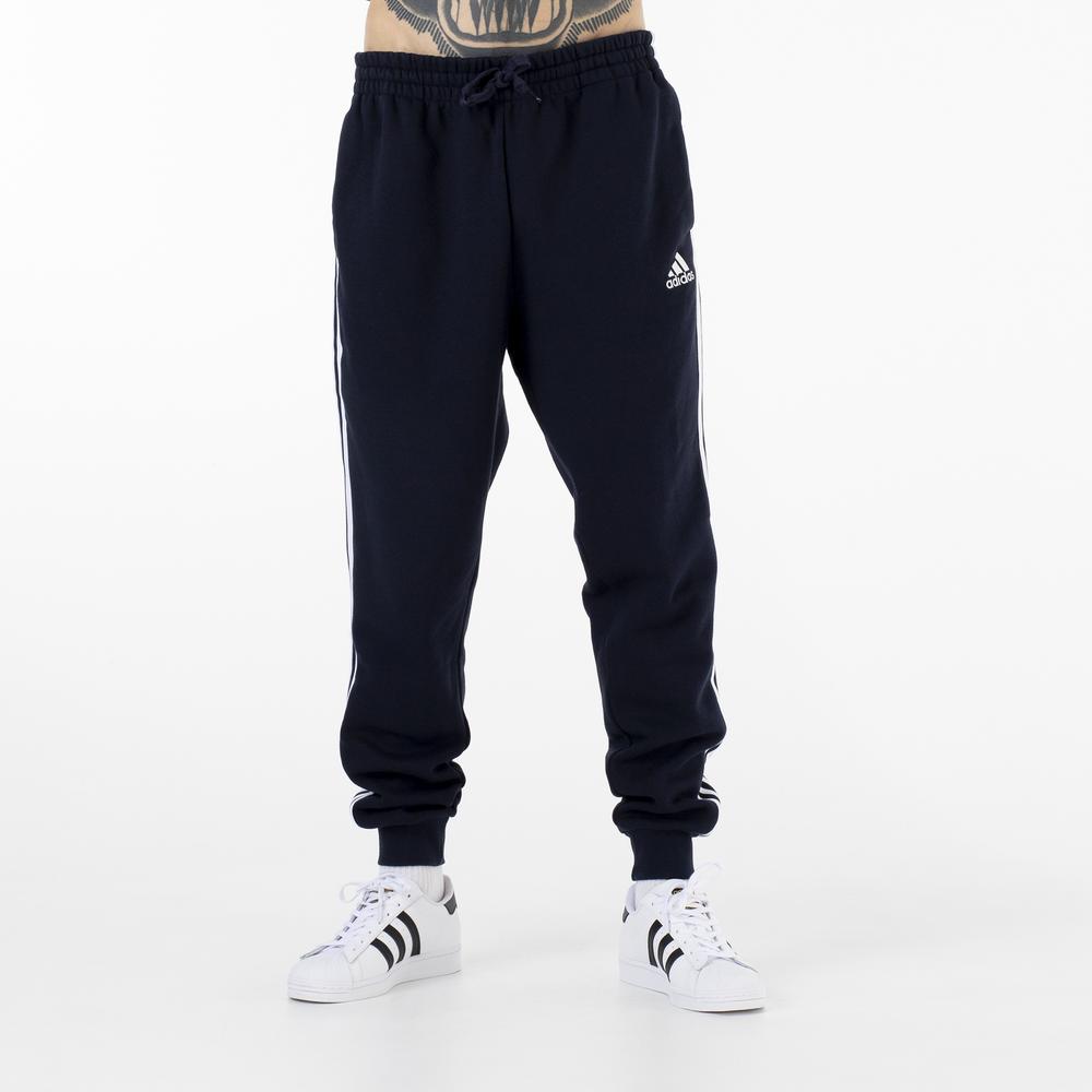 Kalhoty adidas Essentials Fleece Fitted 3 Stripes GM1090 - tmavě modrě