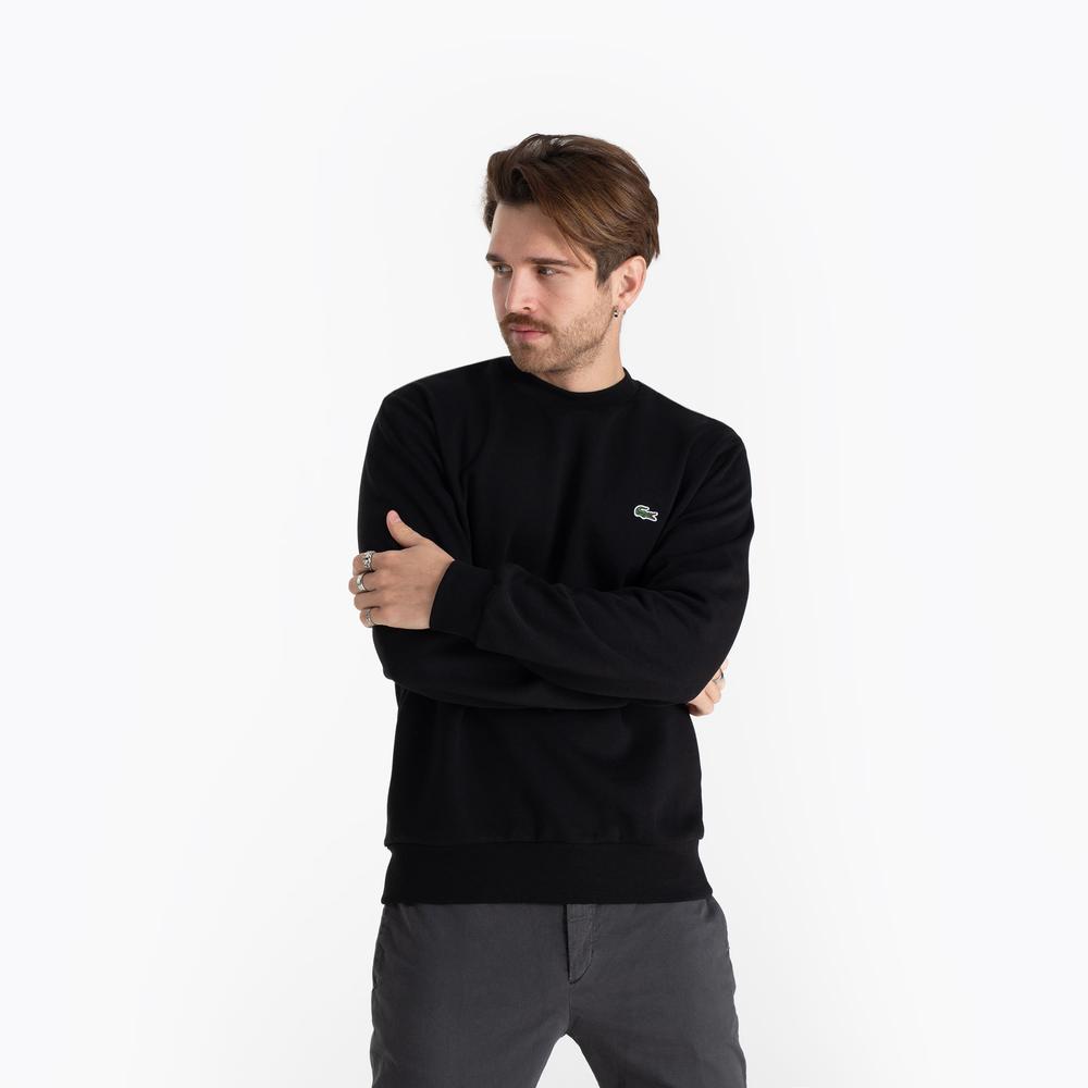 Sportovní mikina Lacoste Organic Brushed Cotton Sweatshirt SH9608-031 - černé