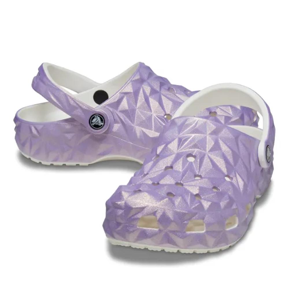 Žabky Crocs Classic Iridescent Geometric Clog 209841-100 - fialové