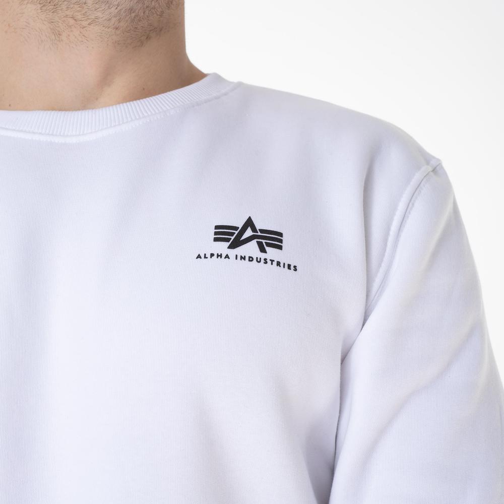 Mikina Alpha Industries Basic Sweater Small Logo 18830709 - bílé