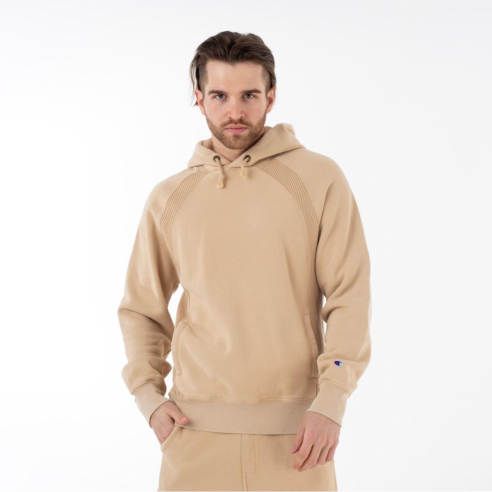 Mikina Champion Waffle Insert Reverse Weave Hoodie 218643-MS039 - béžové