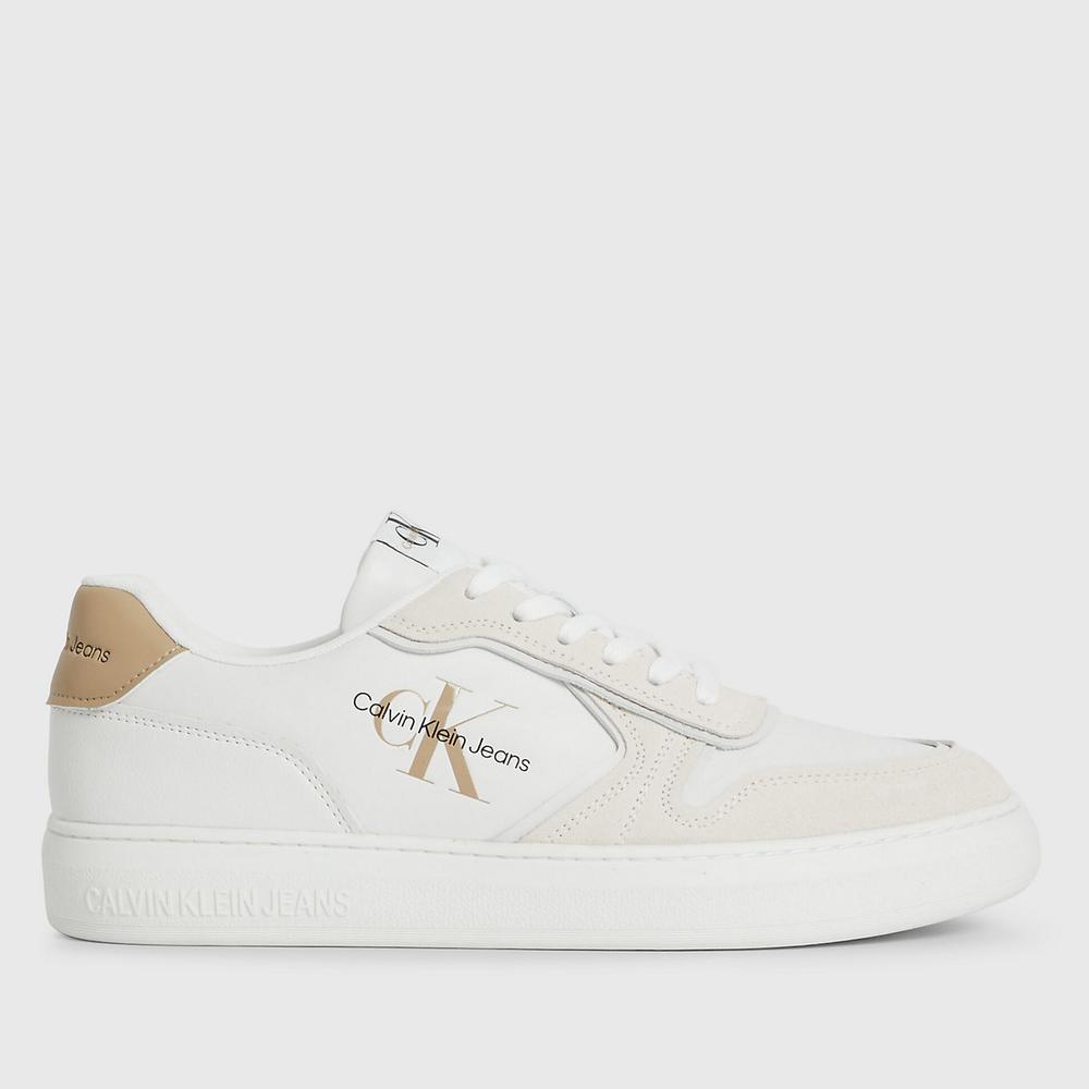 Boty Calvin Klein Casual Cupsole Irregular Lines YM0YM00606-0LA - bílé