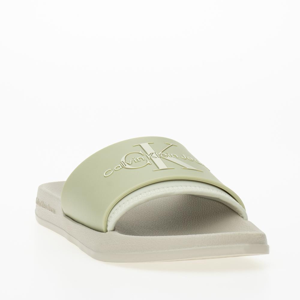 Žabky Calvin Klein Slide Monogram TPU YW0YW00585-0F4 - zelené