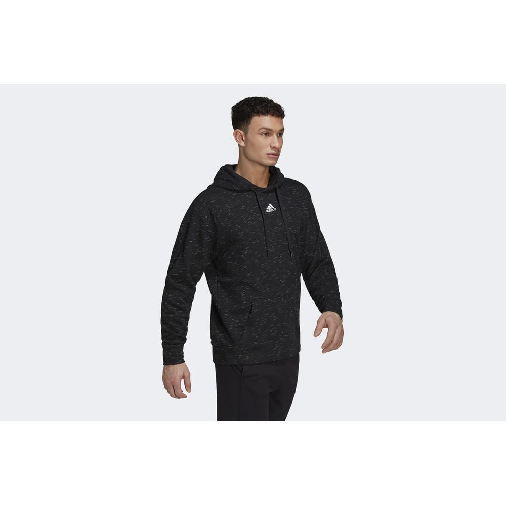 Mikina adidas Essentials Melange French Terry Hoodie HE1787 - černé