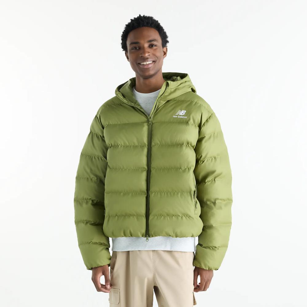 Pánská bunda New Balance Boston Puffer MJ62G17OGEE - zelené