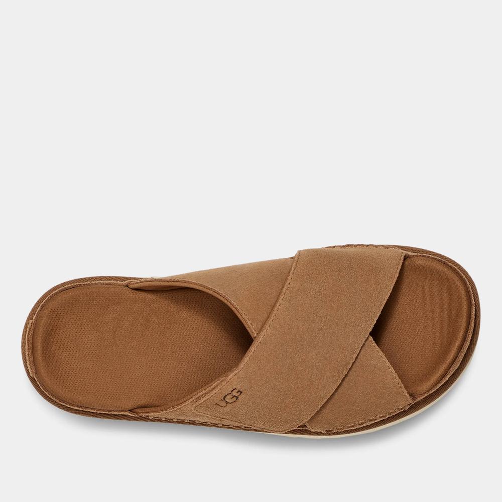 Žabky Ugg Goldenstar Cross Slide 1137910-CHE - hnědé