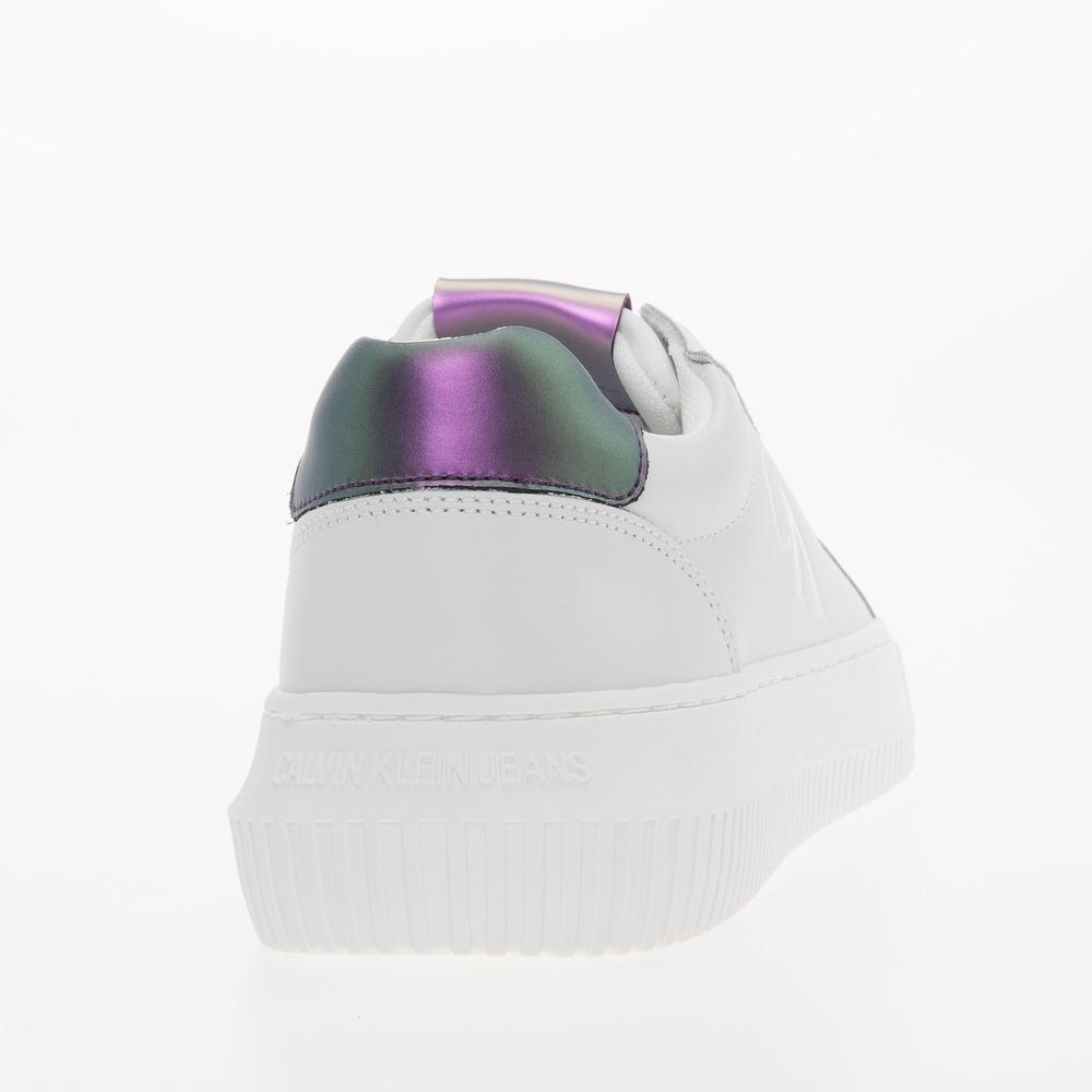 Boty Calvin Klein Chunky Cupsole Laceup Lth Wn YW0YW01202-01W - bílé