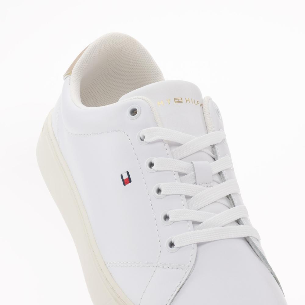 Boty Tommy Hilfiger Essential Leather Flag Cupsole FW0FW07427-0LH - bílé