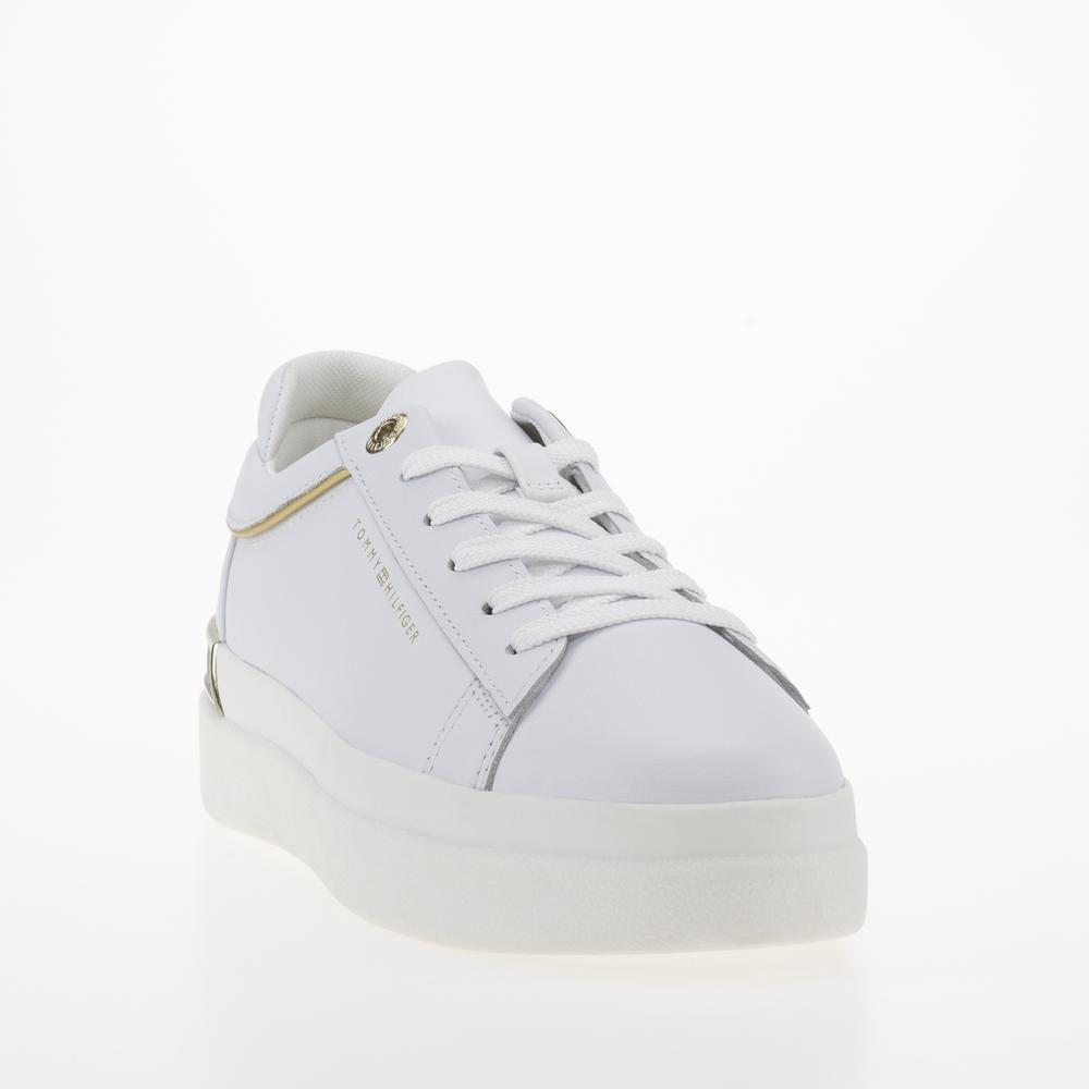 Boty Tommy Hilfiger Lux Metallic Cupsole FW0FW07030-YBS - bílé