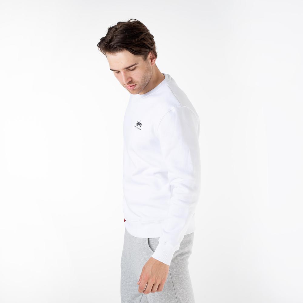 Mikina Alpha Industries Basic Sweater Small Logo 18830709 - bílé