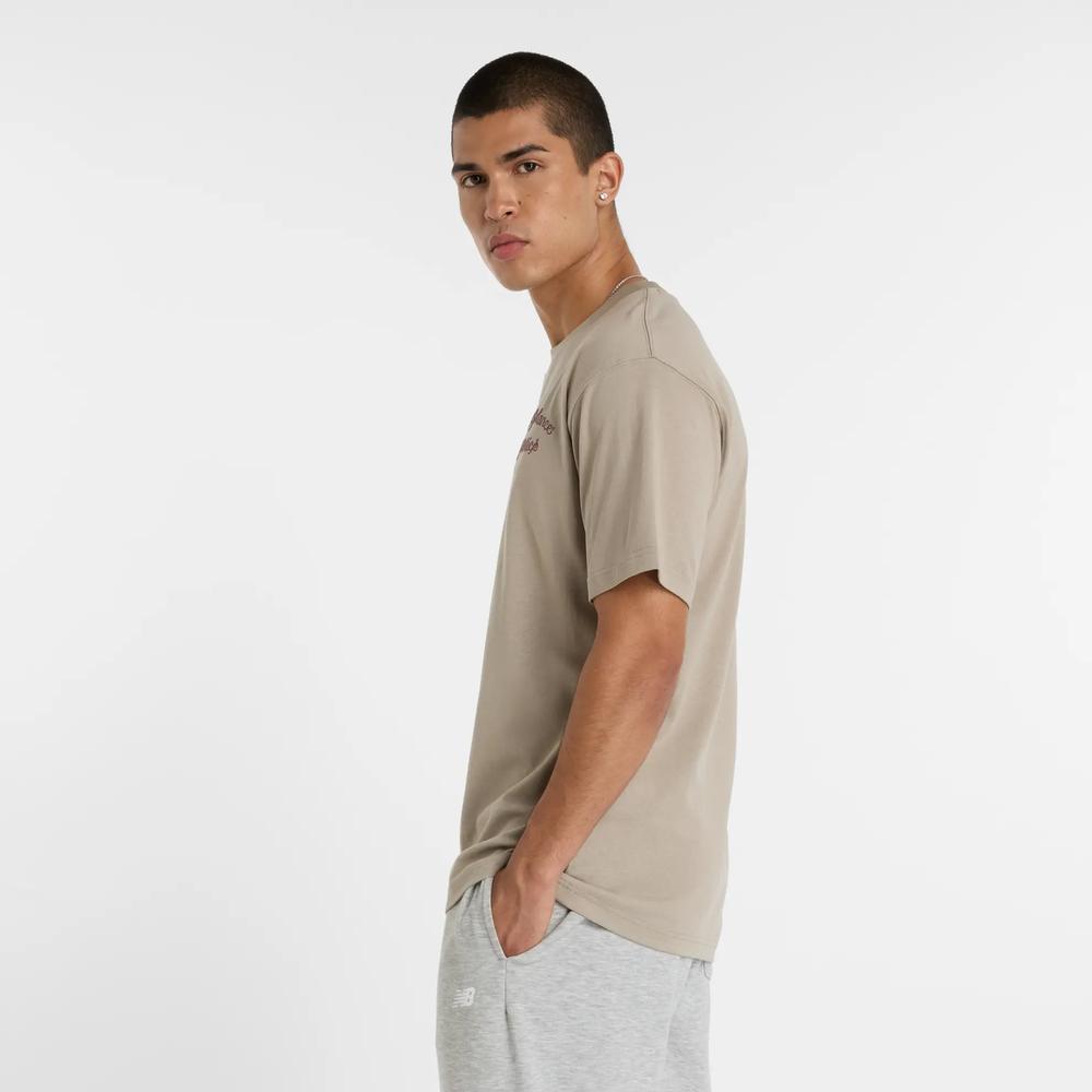 Pánské tričko New Balance MT43556ADS - béžové