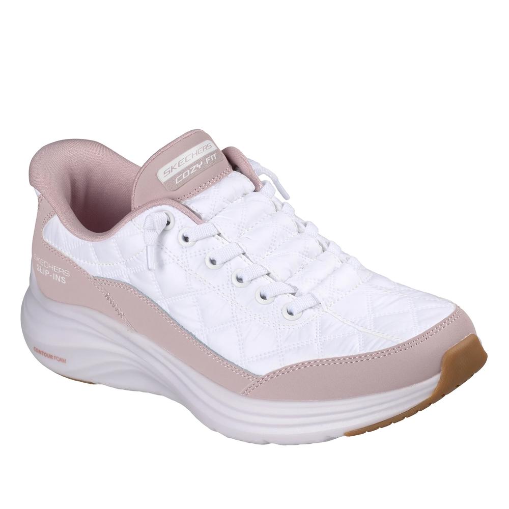 Dámské boty Skechers Slip-ins: Contour Foam Cozy Fit 150404LAV - bílé