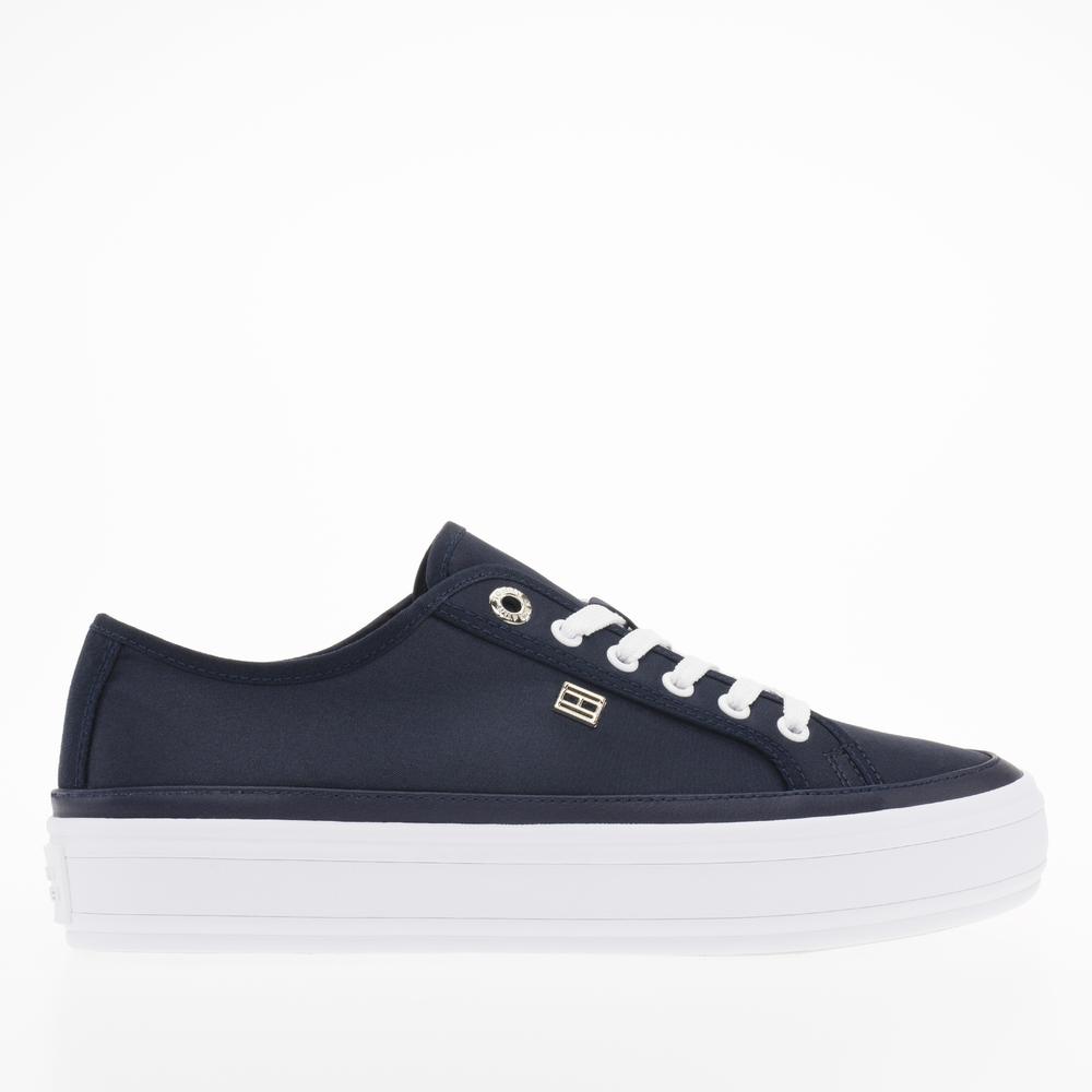 Boty Tommy Hilfiger Essential Vulcanized Canva FW0FW07459-DW6 - tmavě modrě