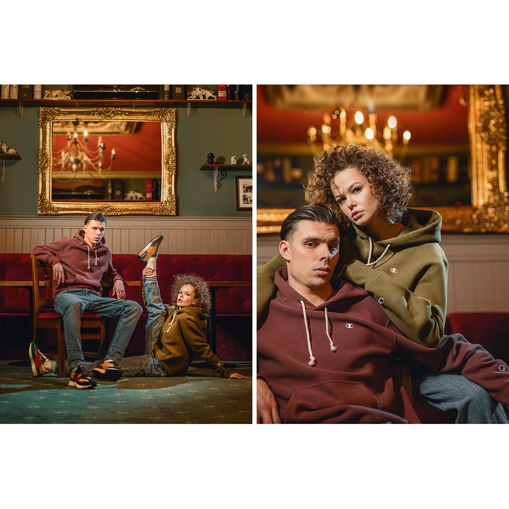 Mikina Champion Reverse Weave C Logo Hoodie 216496-MS544 - bordové