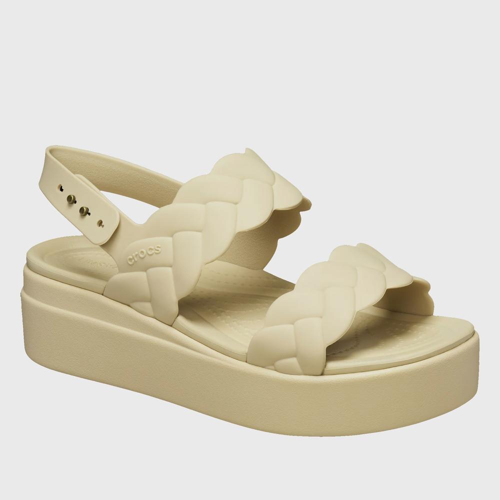 Žabky Crocs Brooklyn Woven Low Wedge 209977-212 - béžové