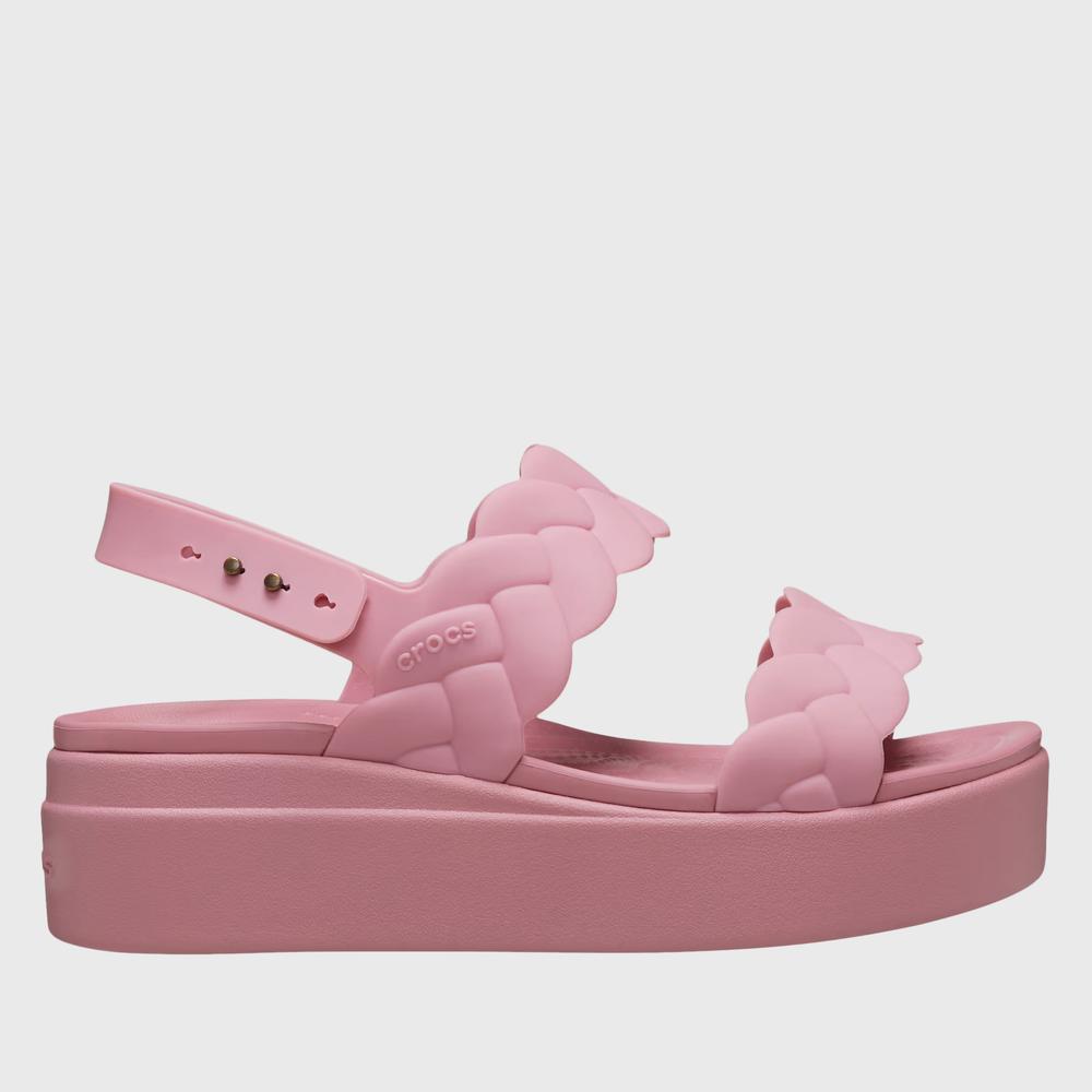 Žabky Crocs Brooklyn Woven Low Wedge 209977-6XX - růžové