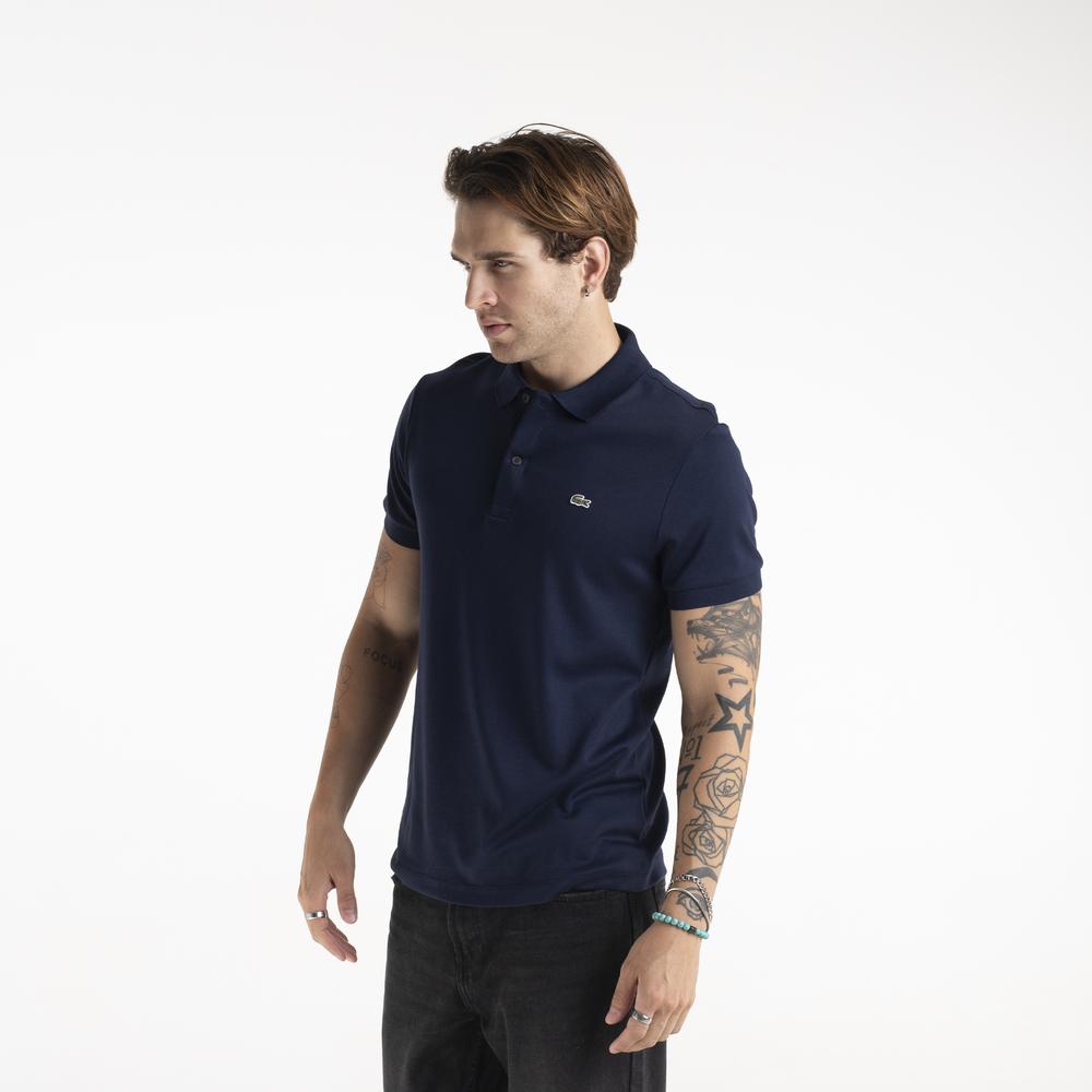 Tričko Lacoste Cotton Shirt Regular Fit DH2050-166 - tmavě modrě
