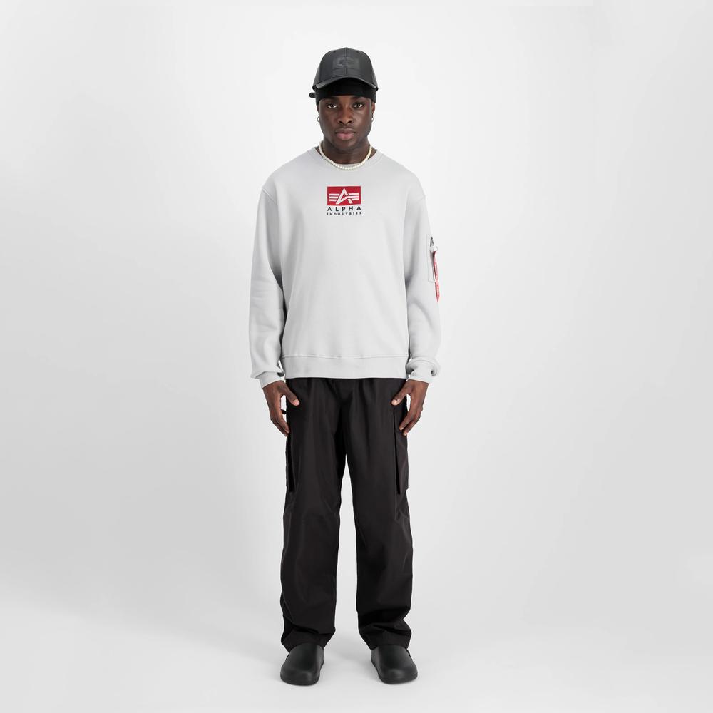 Mikina Alpha Industries Satin Logo Sweater 148311666 - bílé