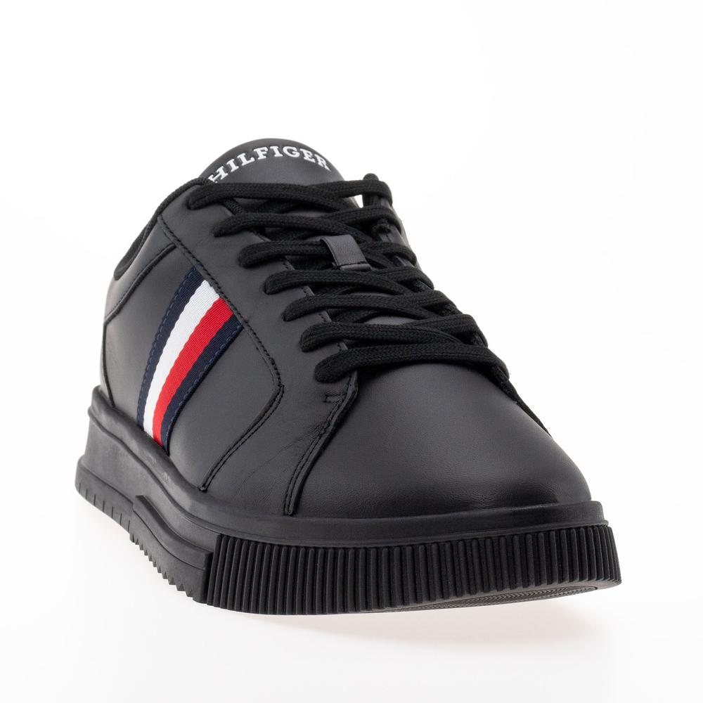 Boty Tommy Hilfiger Supercup Stripes Leather Ess FM0FM04895-BDS - černé