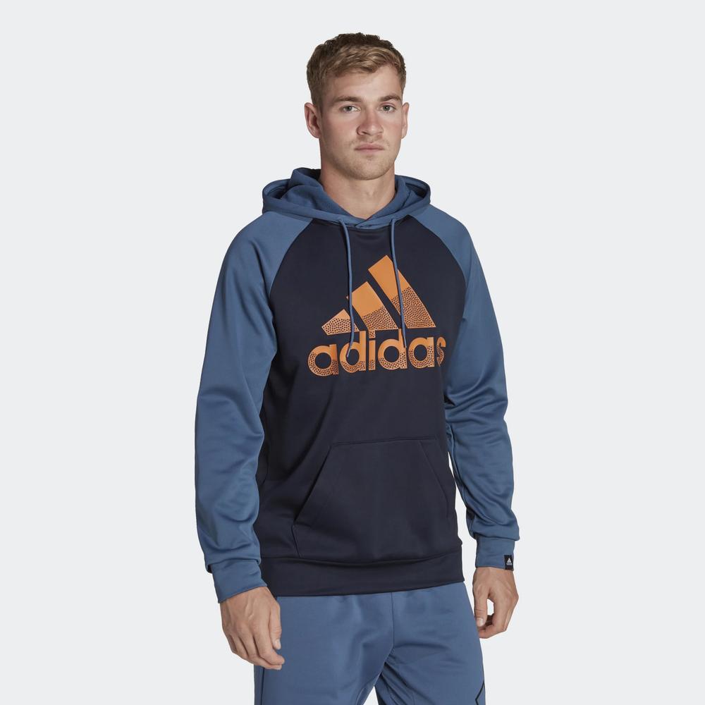 Mikina adidas Aeroready Game And Go Big Logo Hoodie HK9827 - tmavě modrě
