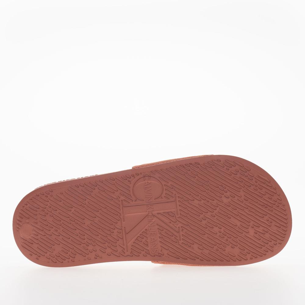 Žabky Calvin Klein Slide Monogram Hardware YW0YW01713-GAM - oranžové