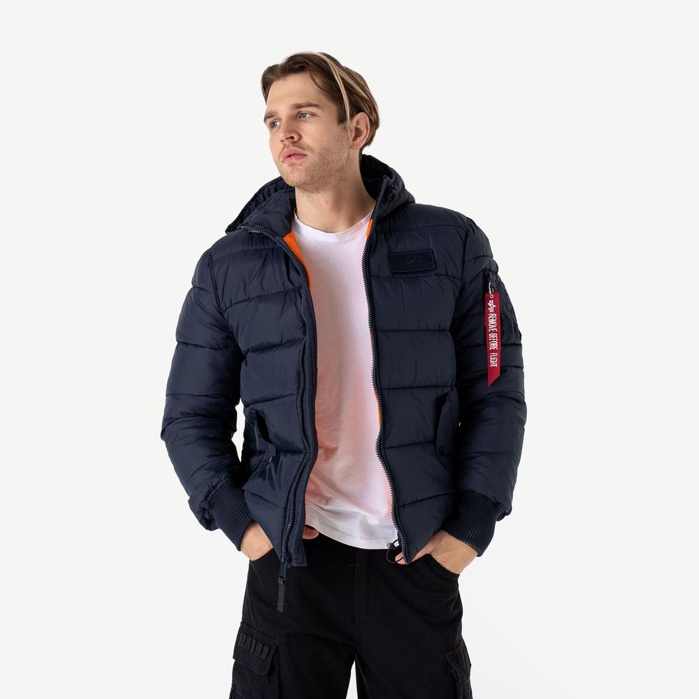 Bunda Alpha Industries Hooded Puffer 11811307 - tmavě modrě