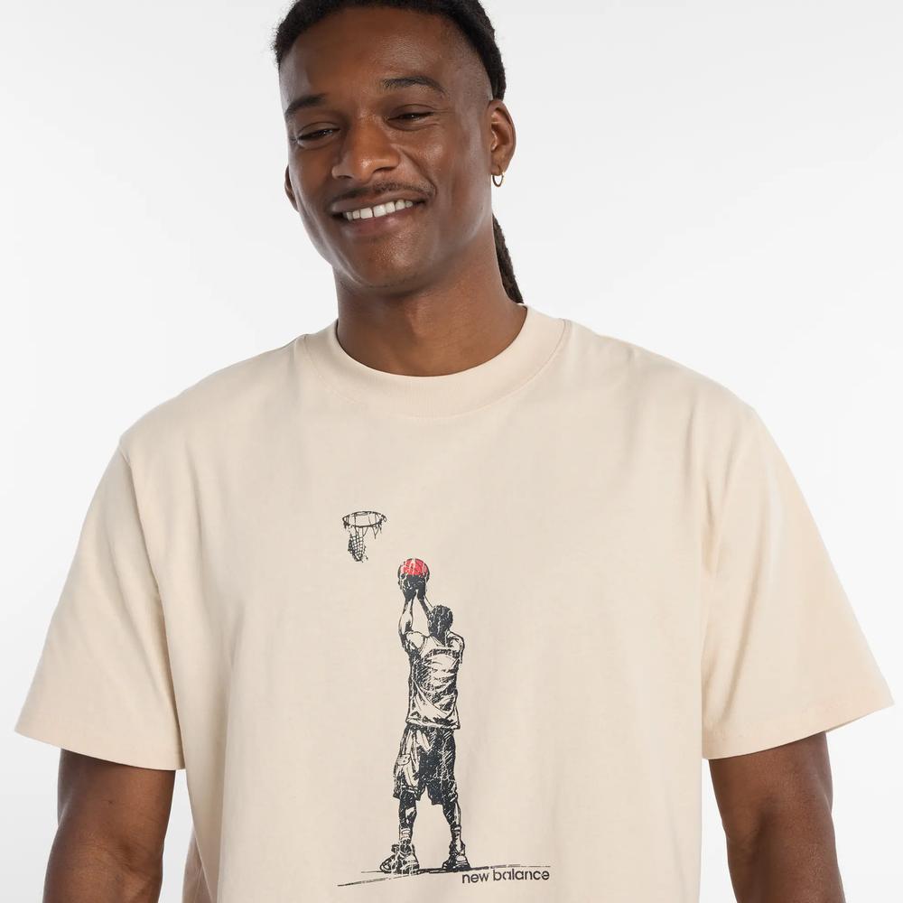 Pánské tričko New Balance MT53611BIS - béžové