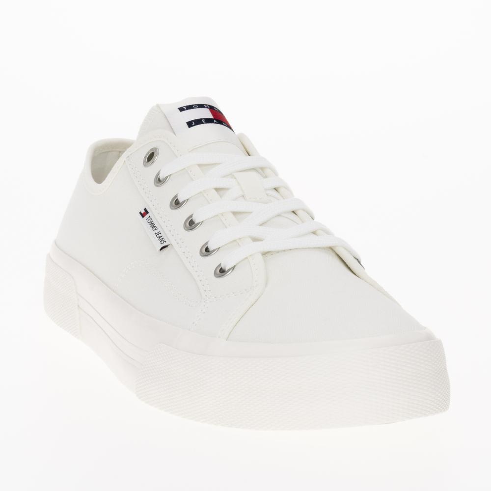 Boty Tommy Hilfiger Lace-Up Canvas EM0EM01365-YBL - bílé