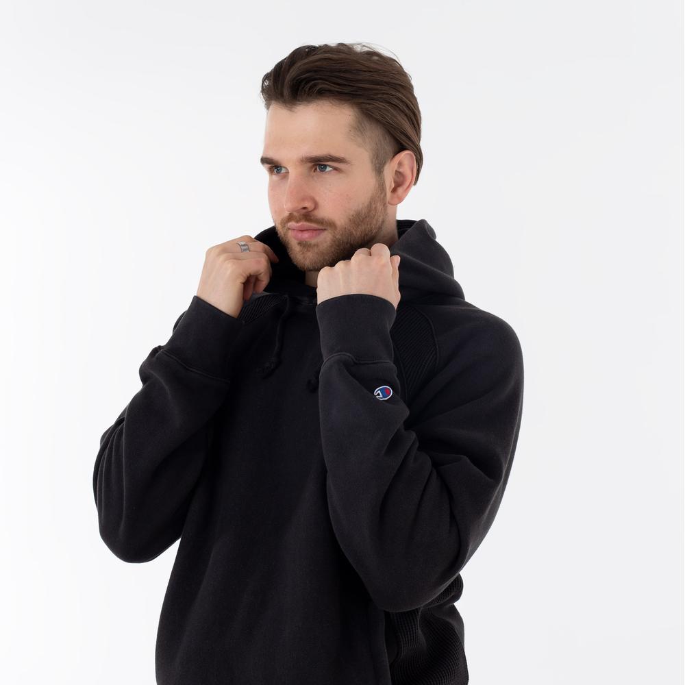 Mikina Champion Waffle Insert Reverse Weave Hoodie 218643-KK001 - černé