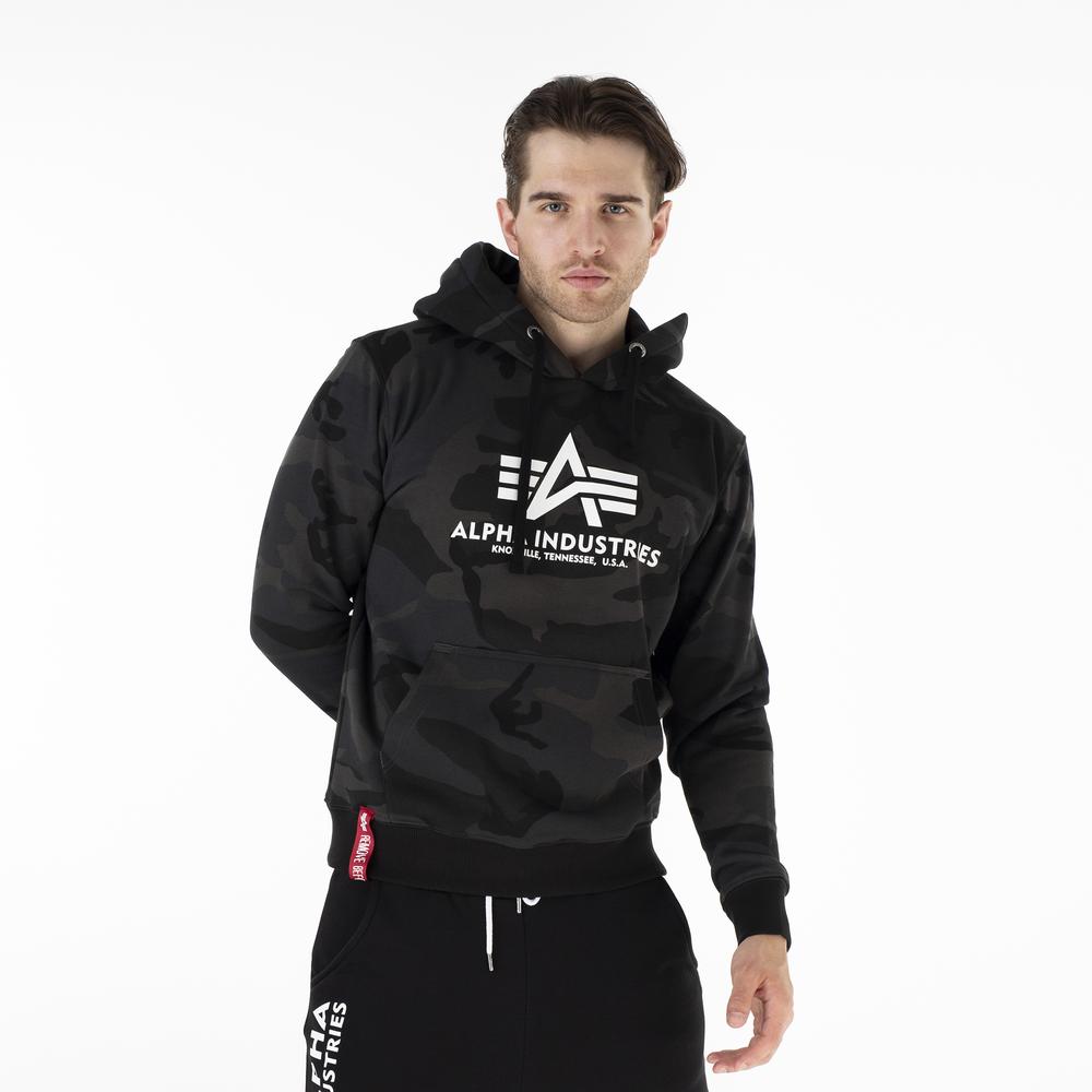 Mikina Alpha Industries Basic Hoody Camo 178312C125 - šedivé