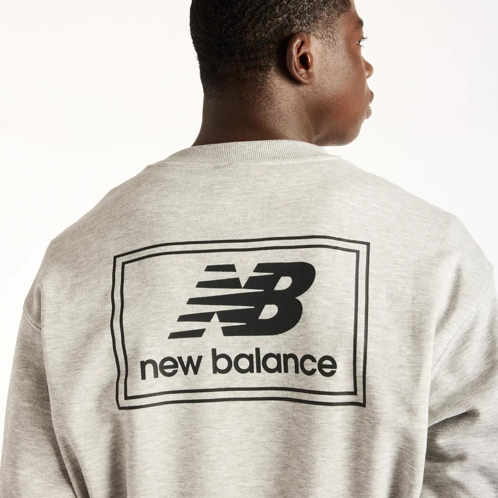Pánská mikina New Balance Woven Label MT6175T5AGM - šedivé