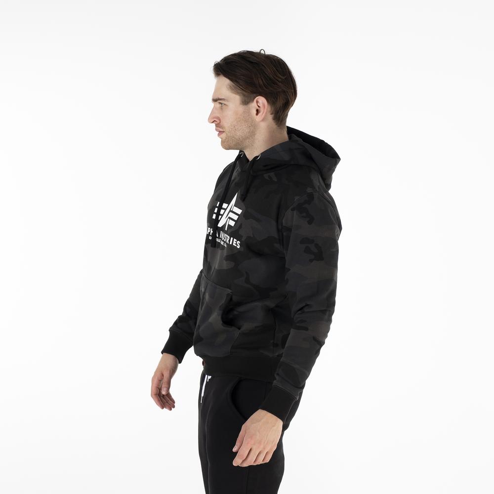 Mikina Alpha Industries Basic Hoody Camo 178312C125 - šedivé