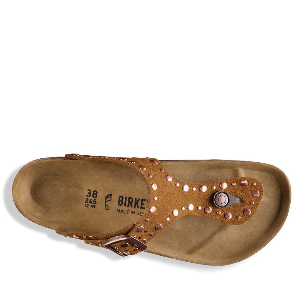 Dámské Žabky Birkenstock Gizeh Rivet 1031649 - hnedé