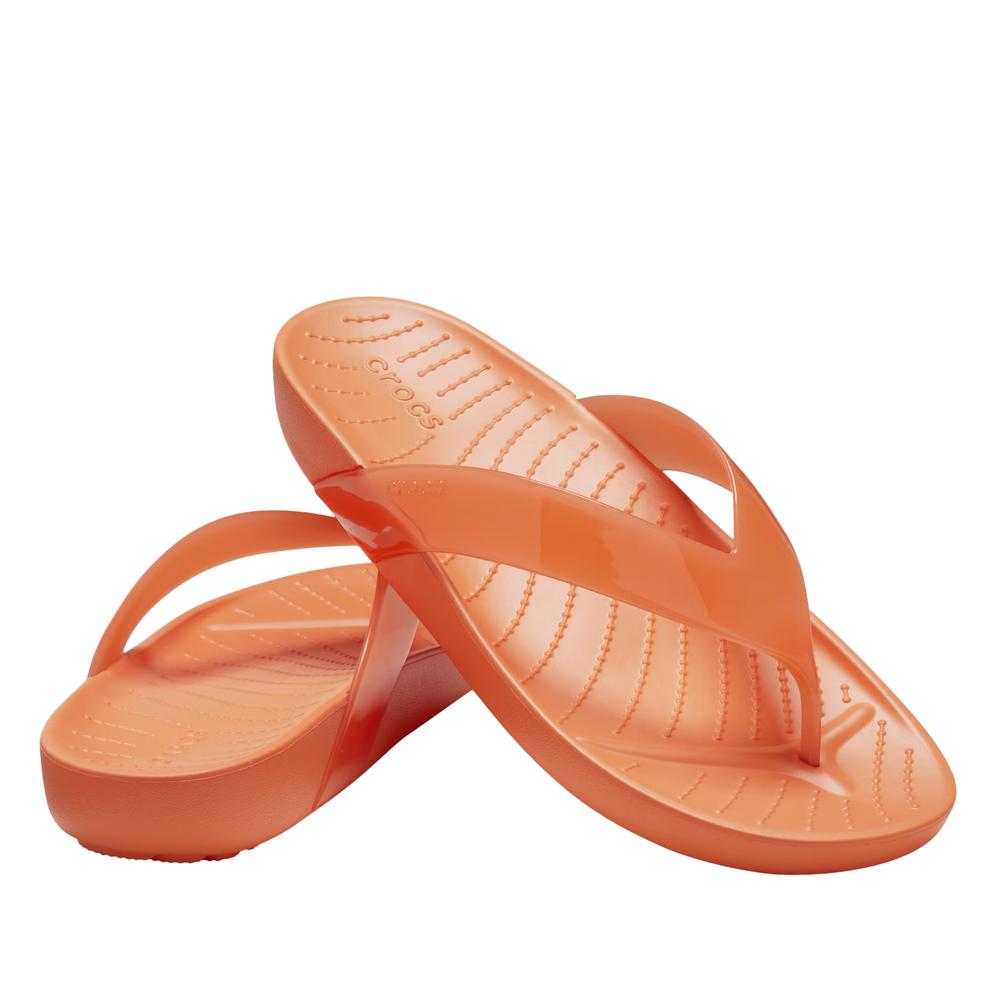 Žabky Crocs Splash Glossy Flip 208534-83I - oranžové
