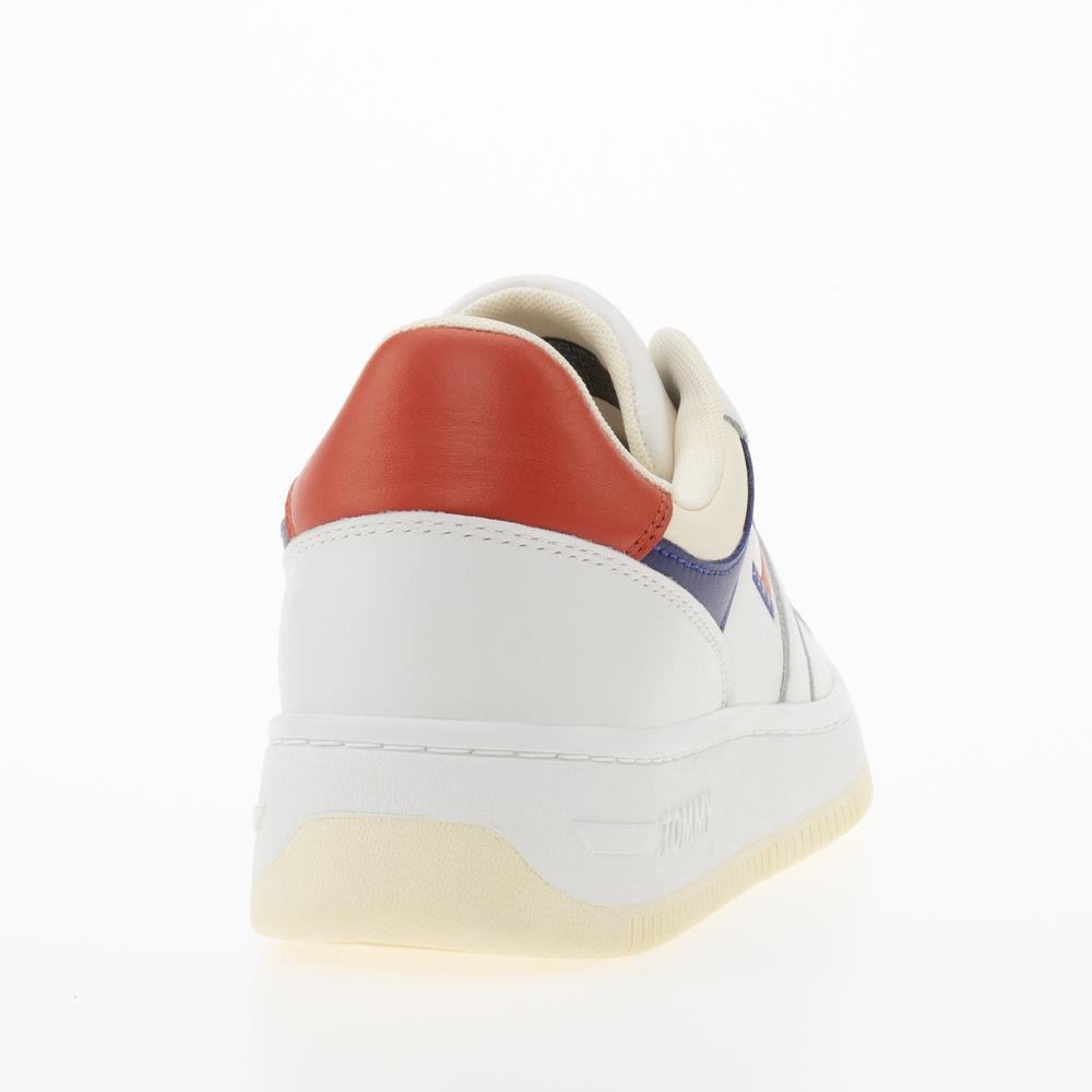 Boty Tommy Jeans Premium Leather Basketball EM0EM01216-0GY - bílé