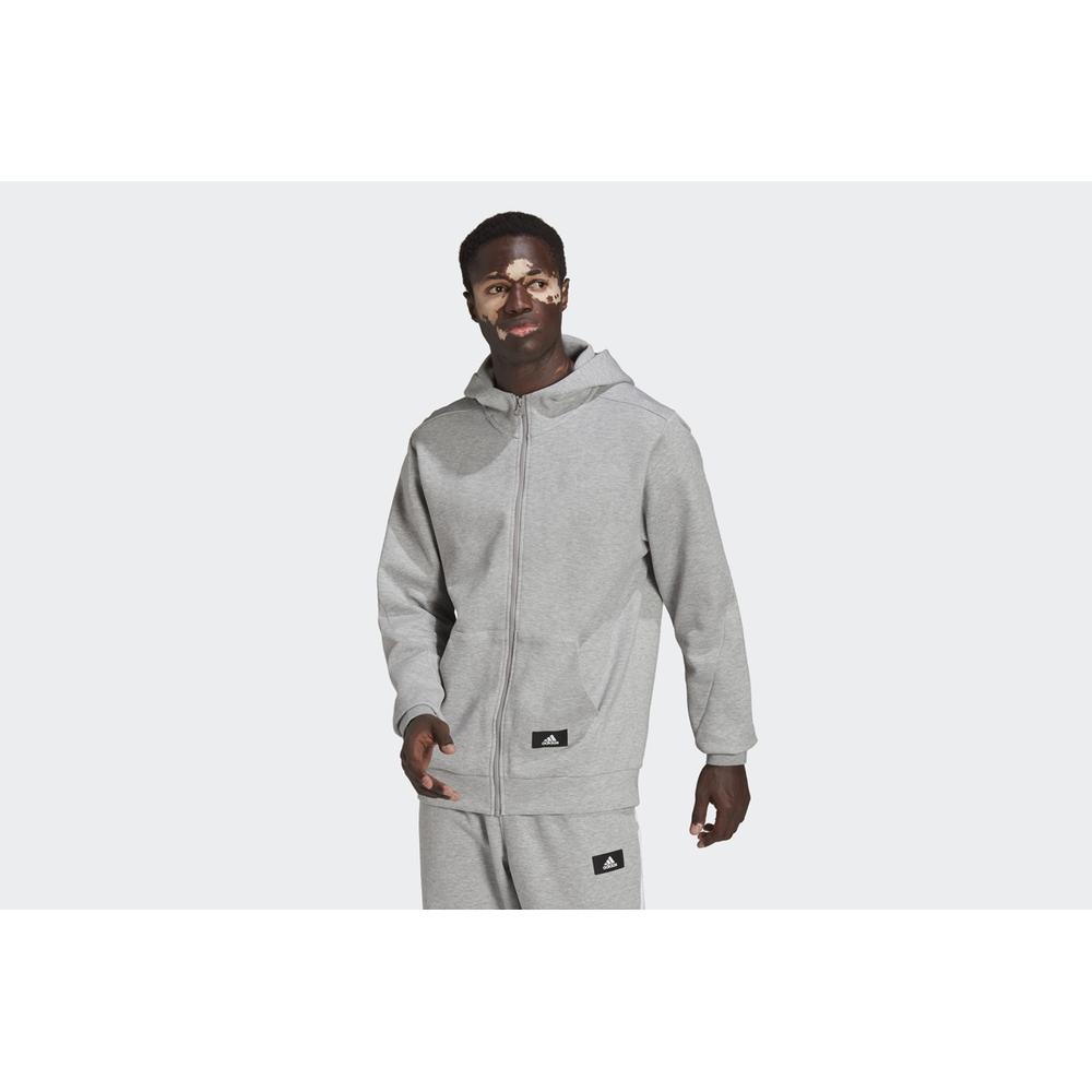 Mikina adidas M FI DBLKNT FZ HE2224 - šedivé