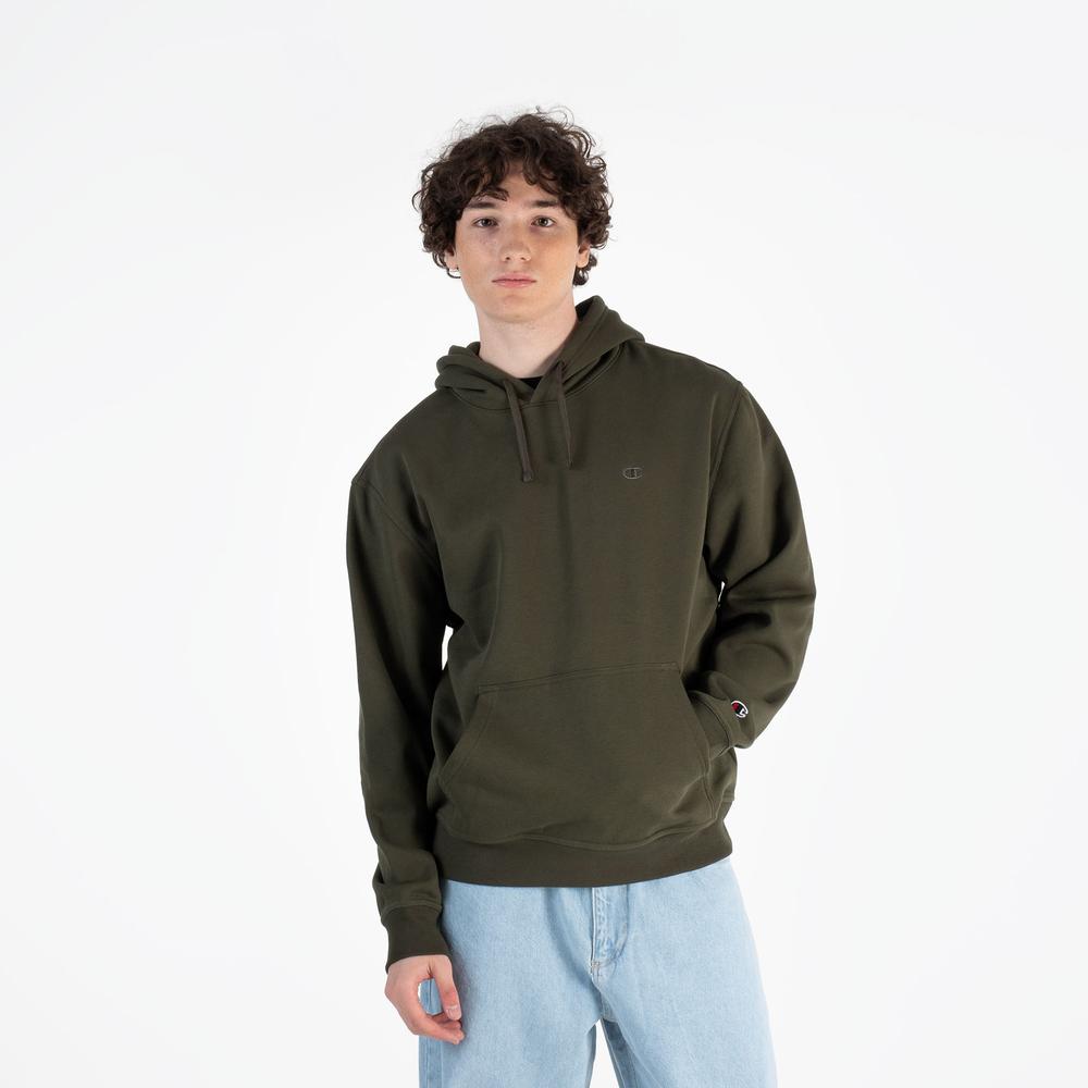 Mikina Champion Tonal Logo Fleece Erkek Siyah Hoodie 220274-GS508 - zelené